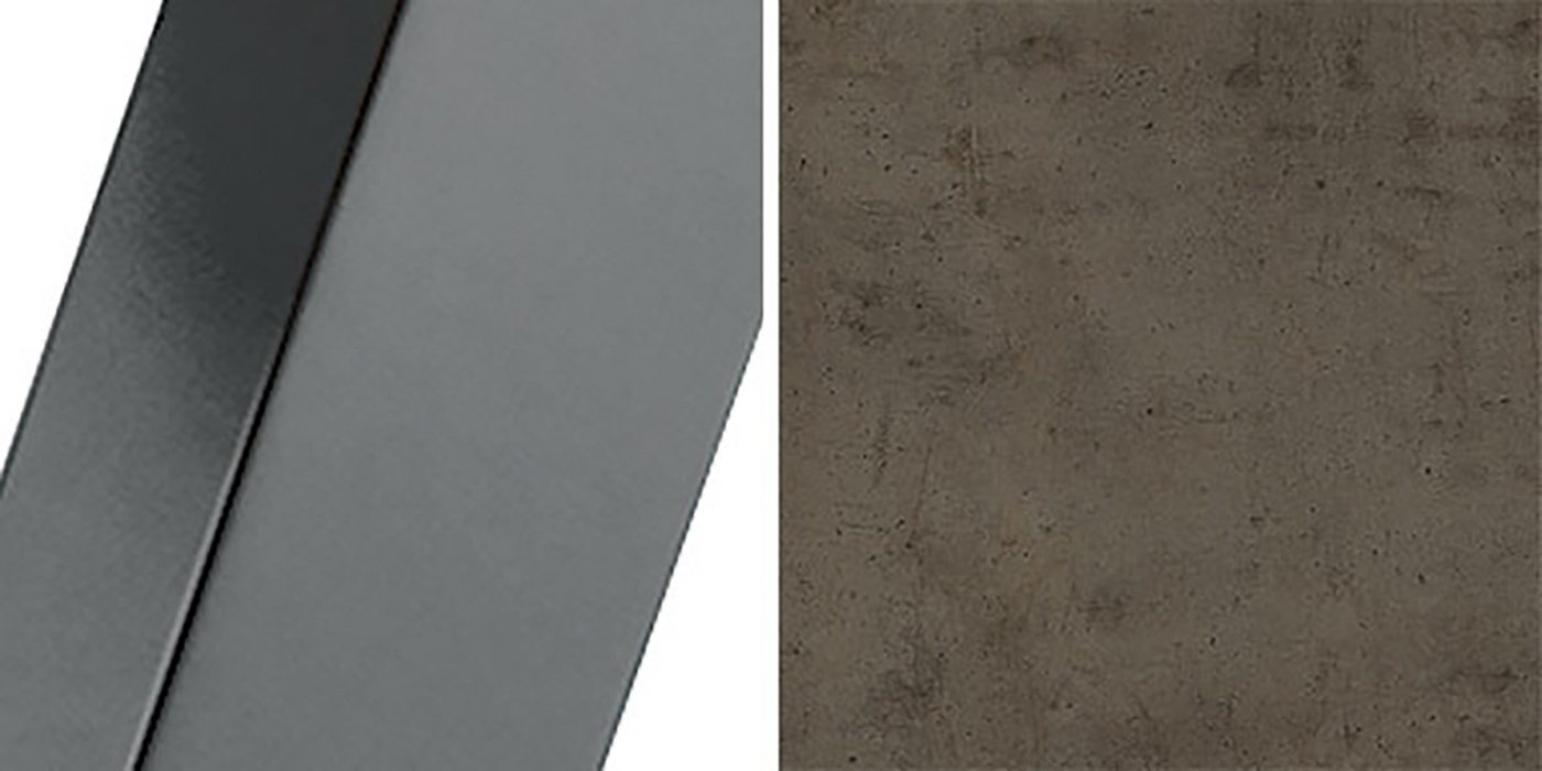 Feldmann-Wohnen Esstisch Elve (mit 1 Erweiterungsstück und Metallgestell, 1-St., mit 1 Erweiterungsstück, Metallrahmen und Metallgestell), 100/138x100x76cm Chicago Concrete Dunkelgrau / Graphit von Feldmann-Wohnen