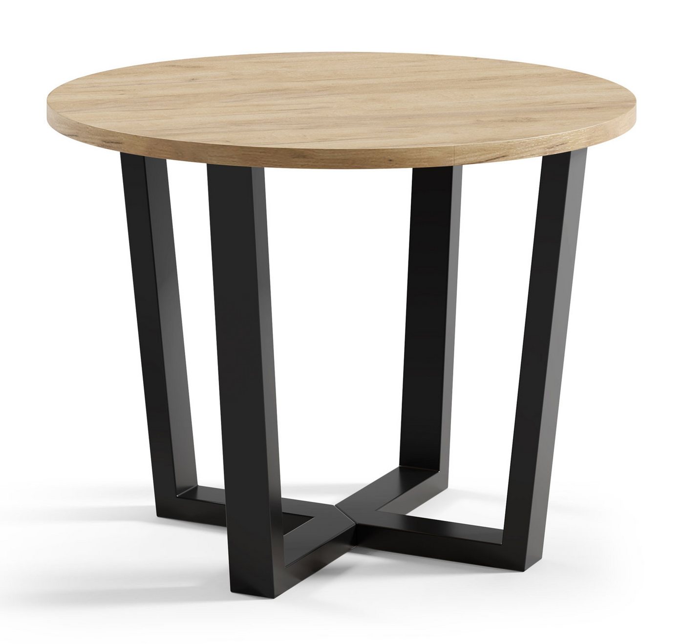 Feldmann-Wohnen Esstisch Ivan (Tischplatten- & Gestellfarbe wählbar, erweiterbar von 100cm auf 176cm, 1-St., pulverbeschichtetes Gestell, attraktiver & schlicht eleganter Esstisch), 100 - 176x100x76cm ausziehbar mtH. 2 Erweiterungsstücke von Feldmann-Wohnen