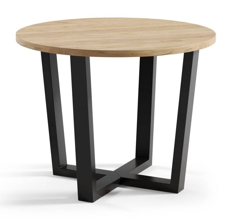 Feldmann-Wohnen Esstisch Ivan (Tischplatten- & Gestellfarbe wählbar, erweiterbar von 100cm auf 176cm, 1-St., pulverbeschichtetes Gestell, attraktiver & schlicht eleganter Esstisch), 100 - 176x100x76cm ausziehbar mtH. 2 Erweiterungsstücke von Feldmann-Wohnen