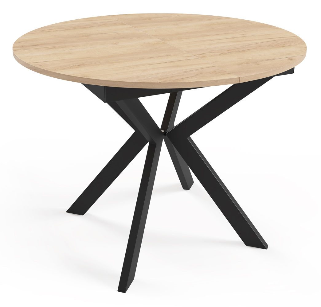 Feldmann-Wohnen Esstisch Leia (wählbar aus 16 verschiedenen Tischplatten- und 3 Gestellfarben, 1-St., pulverbeschichtetes Gestell, besonders attraktiv, schlicht elegant), 100/138x100x76cm ausziehbar von Feldmann-Wohnen