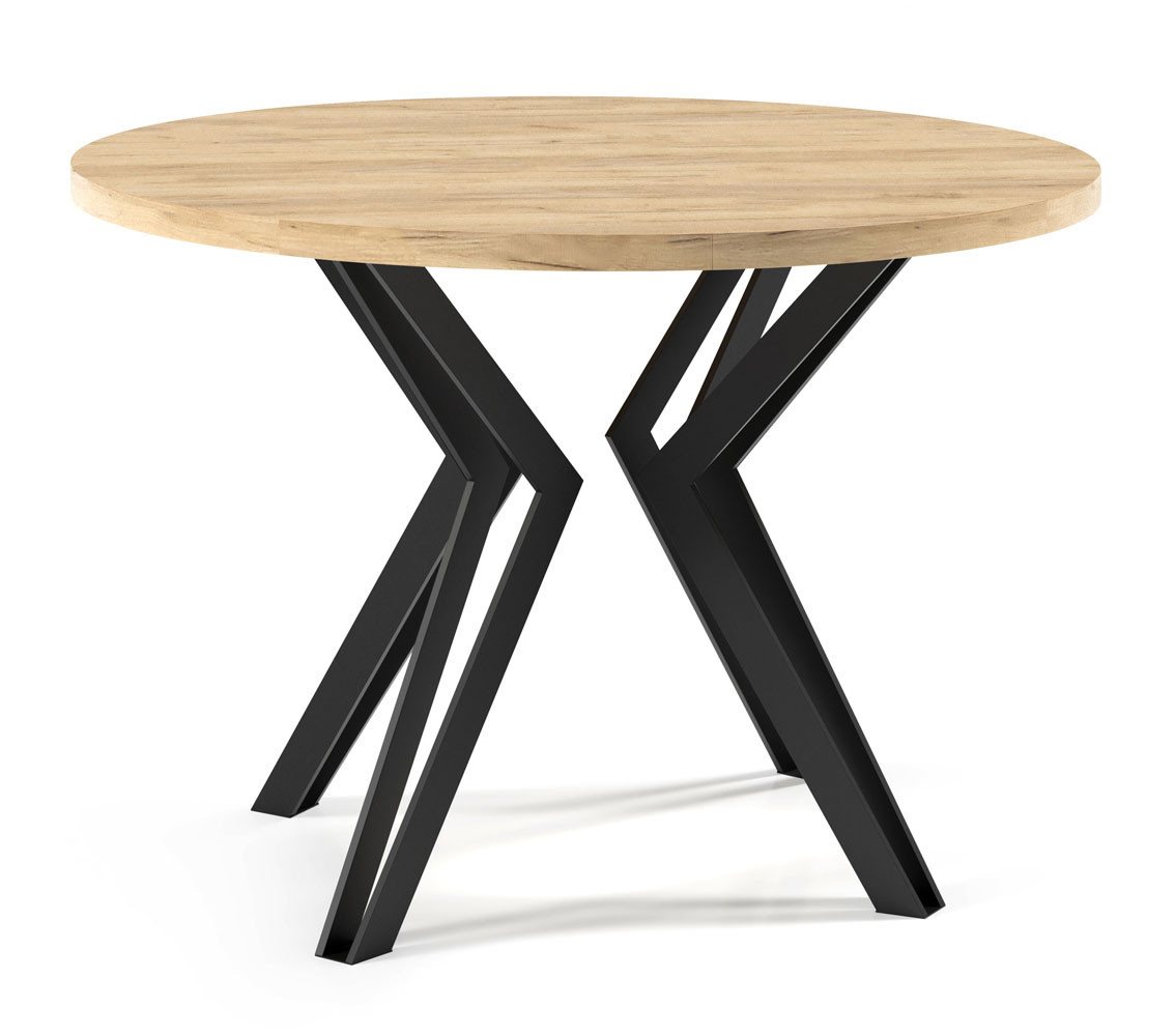 Feldmann-Wohnen Esstisch Randi (wählbar aus 16 verschiedenen Tischplatten- und 4 Gestellfarben, 1-St., pulverbeschichtetes Gestell, besonders attraktiv, schlicht elegant), 120/196x120x76cm ausziehbar von Feldmann-Wohnen