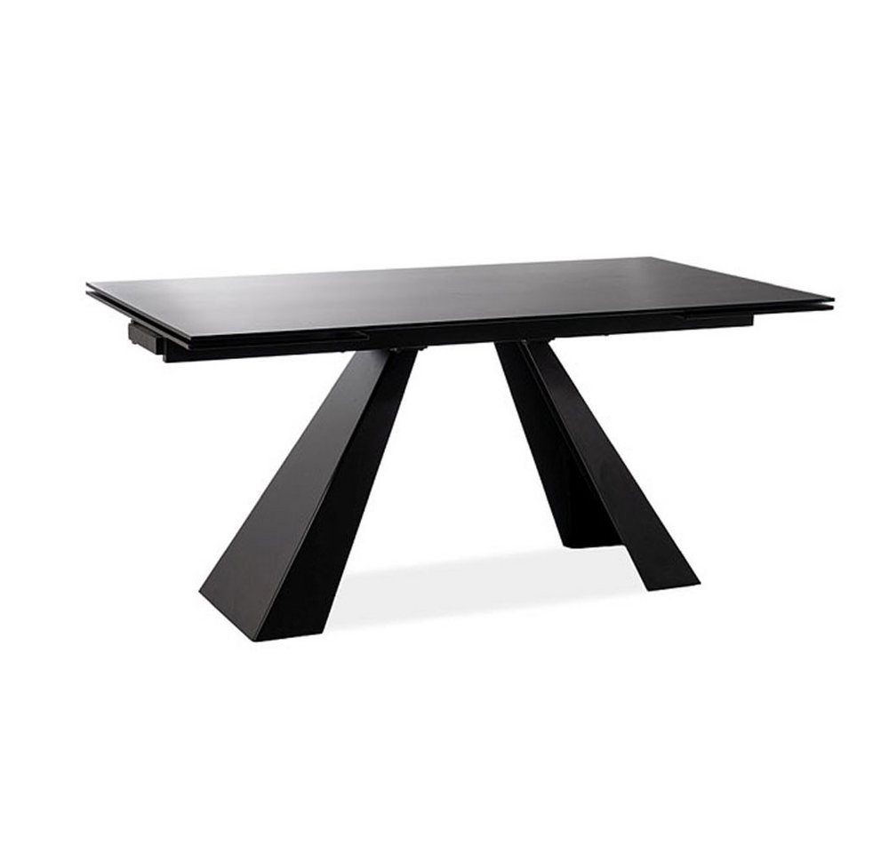 Feldmann-Wohnen Esstisch Salvadore (1 Tischplatte, Metallgestell, 1-St., moderne Optik, Glastischplatte, Gestell aus Metall), 160x90x76cm schwarz von Feldmann-Wohnen