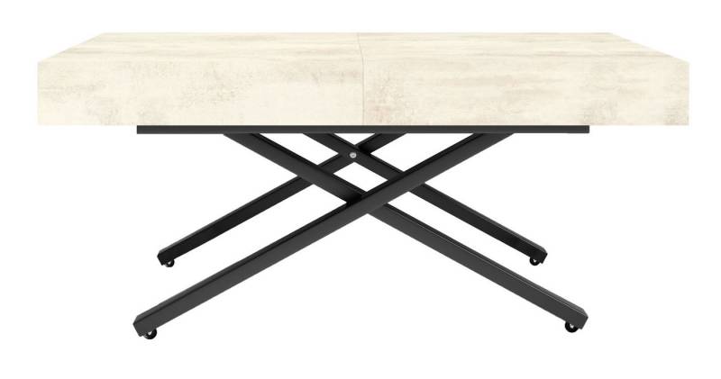 Feldmann-Wohnen Esstisch Sanna (Ausziehbar von 120cm auf 200cm, Höhenverstellbar von 27cm auf 80cm, 1-St., Tischplattenfarbe wählbar aus 6 Varianten, pulverbeschichtetes Gestell), 120/200 x 80 x 27-80 cm ausziehbar & Höhenverstellbar von Feldmann-Wohnen