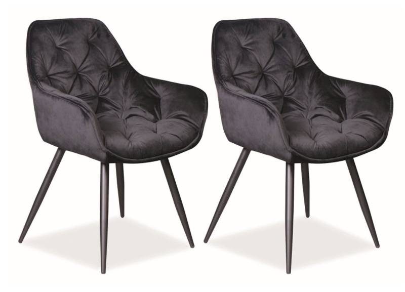 Feldmann-Wohnen Esszimmerstuhl Cherry (2 St), schwarz 2er Set von Feldmann-Wohnen