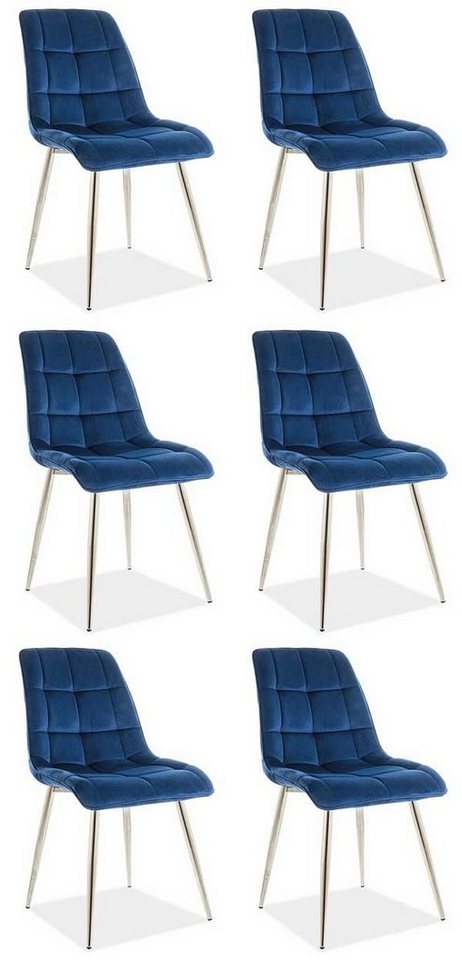 Feldmann-Wohnen Esszimmerstuhl Chik (6 St), marineblau 6er Set von Feldmann-Wohnen