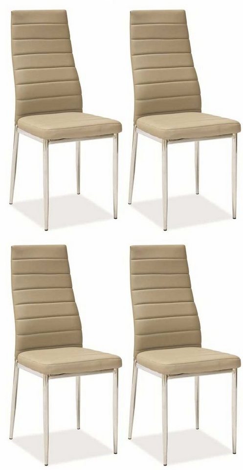 Feldmann-Wohnen Esszimmerstuhl H-261 (4 St), beige 4er Set von Feldmann-Wohnen