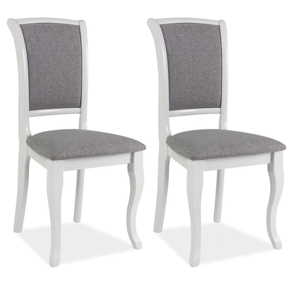 Feldmann-Wohnen Esszimmerstuhl Olivia (2 St), 2er Set weiß / grau von Feldmann-Wohnen