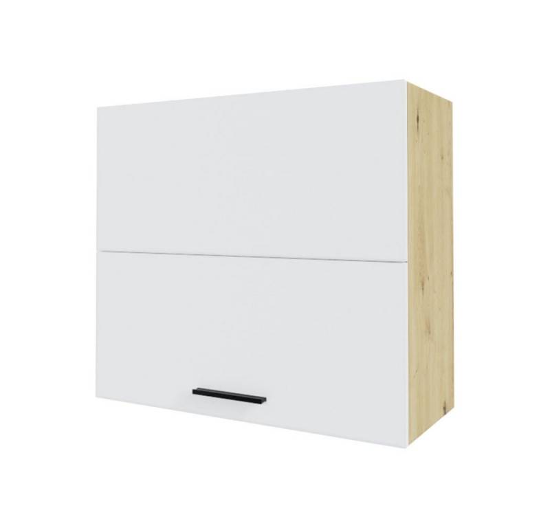 Feldmann-Wohnen Faltlifthängeschrank Bonn (W8B/80-AV, 2-geteilte Hochfaltklappe, 2 Einlegeböden, 1-St., moderne Optik, MDF Fronten) Eiche Artisan / weiß matt von Feldmann-Wohnen