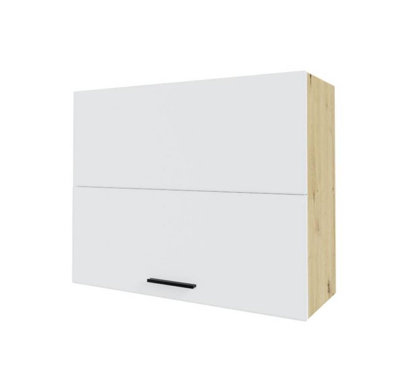 Feldmann-Wohnen Faltlifthängeschrank Bonn (W8B/90-AV, 2-geteilte Hochfaltklappe, 2 Einlegeböden, 1-St., moderne Optik, MDF Fronten) Eiche Artisan / weiß matt von Feldmann-Wohnen