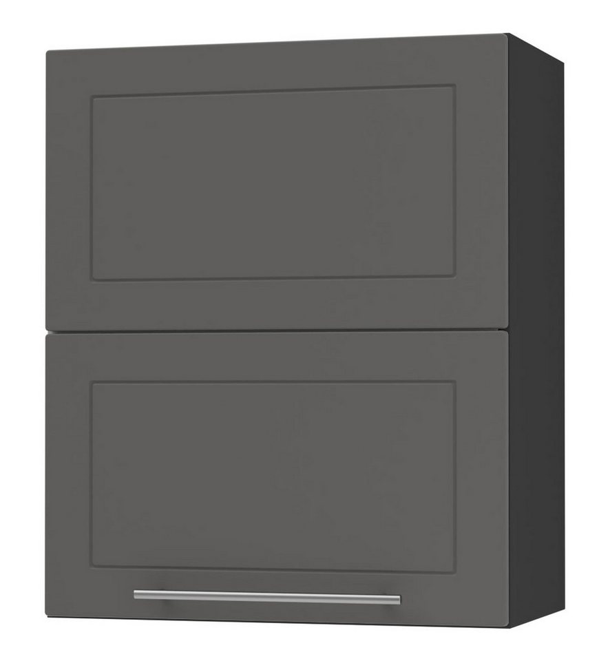 Feldmann-Wohnen Faltlifthängeschrank Kvantum (Klappenbeschläge mit Soft-Close-Funktion, 1-St., Fronten mit dekorativen Fräsungen und leicht abgerundeten Ecken) 60x32,5x72cm Front- und Korpusfarbe wählbar mit Hochfaltklappe von Feldmann-Wohnen