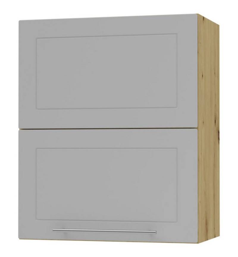 Feldmann-Wohnen Faltlifthängeschrank Kvantum (Klappenbeschläge mit Soft-Close-Funktion, 1-St., Fronten mit dekorativen Fräsungen und leicht abgerundeten Ecken) 60x32,5x72cm eiche artisan - dust grey matt (Q-W8B/60-AV) von Feldmann-Wohnen