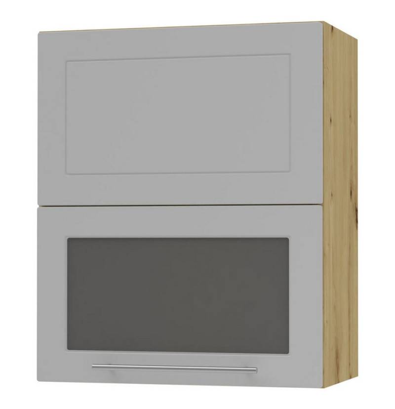 Feldmann-Wohnen Faltlifthängeschrank Kvantum (Klappenbeschläge mit Soft-Close-Funktion, 1-St., Fronten mit dekorativen Fräsungen und leicht abgerundeten Ecken) 60x32,5x72cm eiche artisan - dust grey matt (Q-W8BS/60-AV) von Feldmann-Wohnen