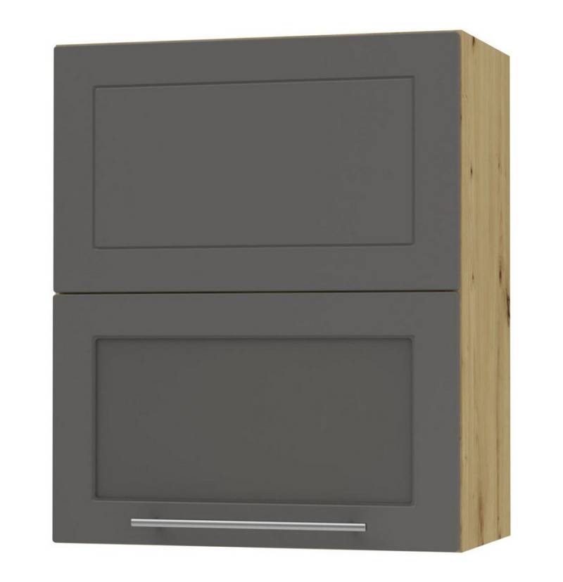 Feldmann-Wohnen Faltlifthängeschrank Kvantum (Klappenbeschläge mit Soft-Close-Funktion, 1-St., Fronten mit dekorativen Fräsungen und leicht abgerundeten Ecken) 60x32,5x72cm eiche artisan - graphit matt (Q-W8BS/60-AV) von Feldmann-Wohnen