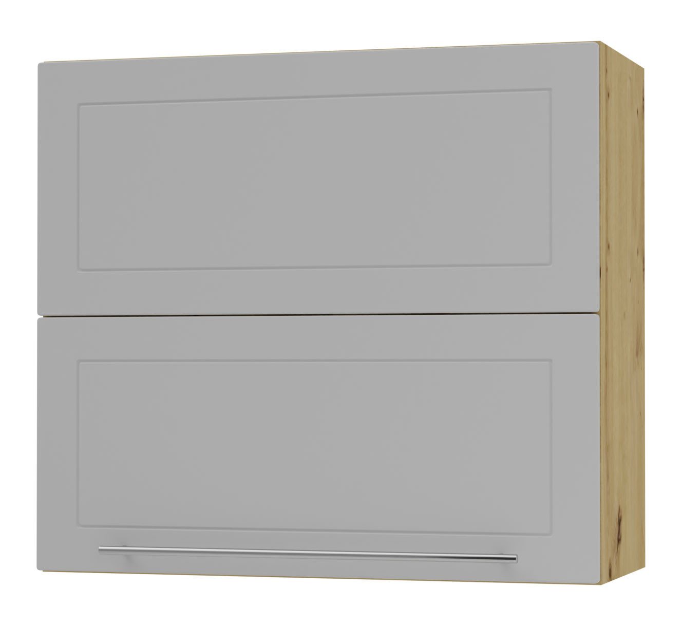 Feldmann-Wohnen Faltlifthängeschrank Kvantum (Klappenbeschläge mit Soft-Close-Funktion, 1-St., Fronten mit dekorativen Fräsungen und leicht abgerundeten Ecken) 80x32,5x72cm eiche artisan - dust grey matt (Q-W8B/80-AV) von Feldmann-Wohnen