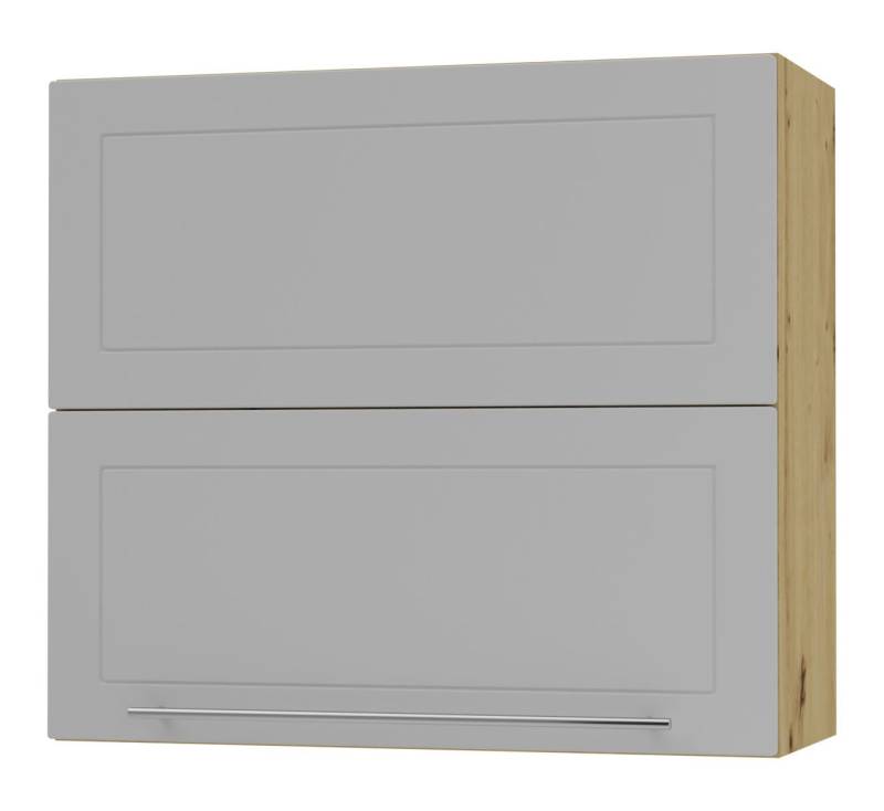 Feldmann-Wohnen Faltlifthängeschrank Kvantum (Klappenbeschläge mit Soft-Close-Funktion, 1-St., Fronten mit dekorativen Fräsungen und leicht abgerundeten Ecken) 80x32,5x72cm eiche artisan - dust grey matt (Q-W8B/80-AV) von Feldmann-Wohnen