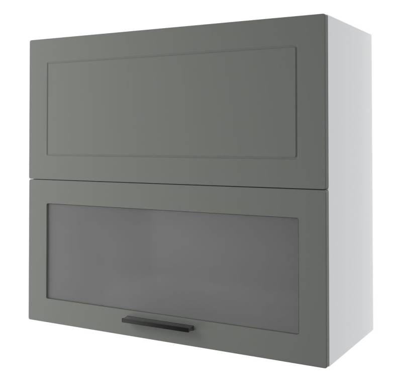 Feldmann-Wohnen Faltlifthängeschrank Kvantum (Klappenbeschläge mit Soft-Close-Funktion, 1-St., Fronten mit dekorativen Fräsungen und leicht abgerundeten Ecken) 80x32,5x72cm Front- und Korpusfarbe wählbar mit Hochfaltklappe von Feldmann-Wohnen