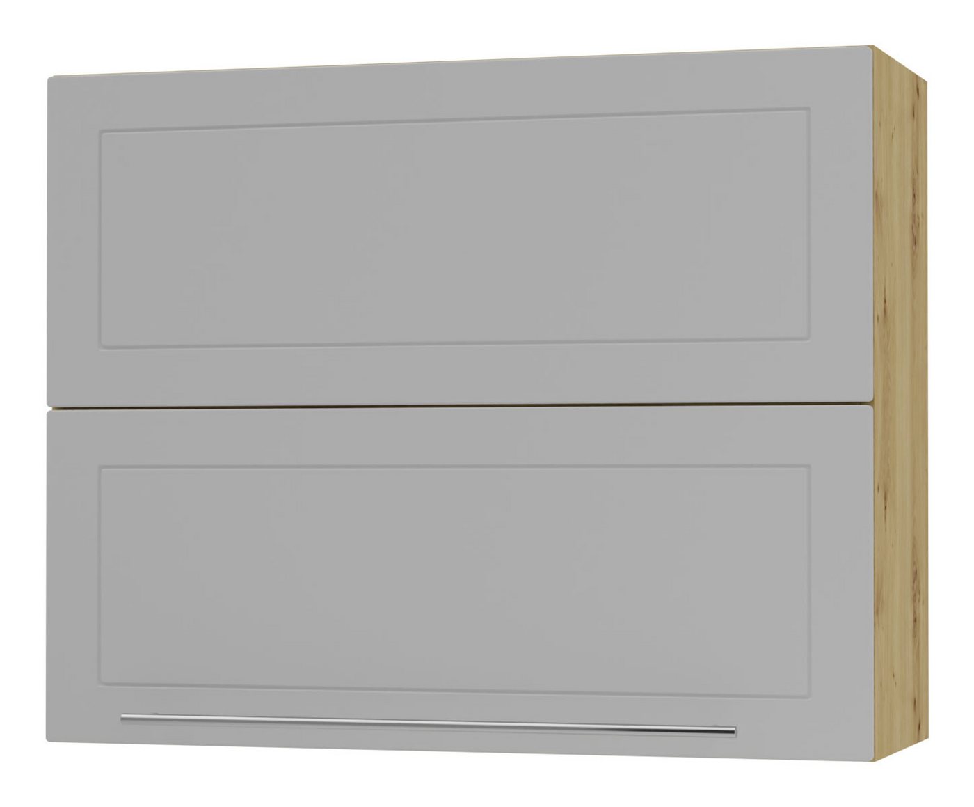 Feldmann-Wohnen Faltlifthängeschrank Kvantum (Klappenbeschläge mit Soft-Close-Funktion, 1-St., Fronten mit dekorativen Fräsungen und leicht abgerundeten Ecken) 90x32,5x72cm eiche artisan - dust grey matt (Q-W8B/90-AV) von Feldmann-Wohnen