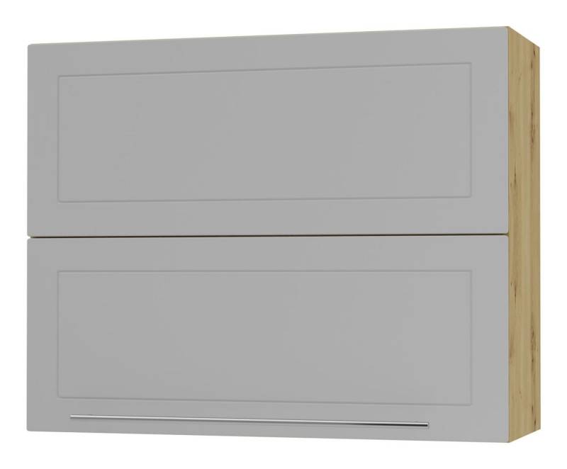 Feldmann-Wohnen Faltlifthängeschrank Kvantum (Klappenbeschläge mit Soft-Close-Funktion, 1-St., Fronten mit dekorativen Fräsungen und leicht abgerundeten Ecken) 90x32,5x72cm eiche artisan - dust grey matt (Q-W8B/90-AV) von Feldmann-Wohnen