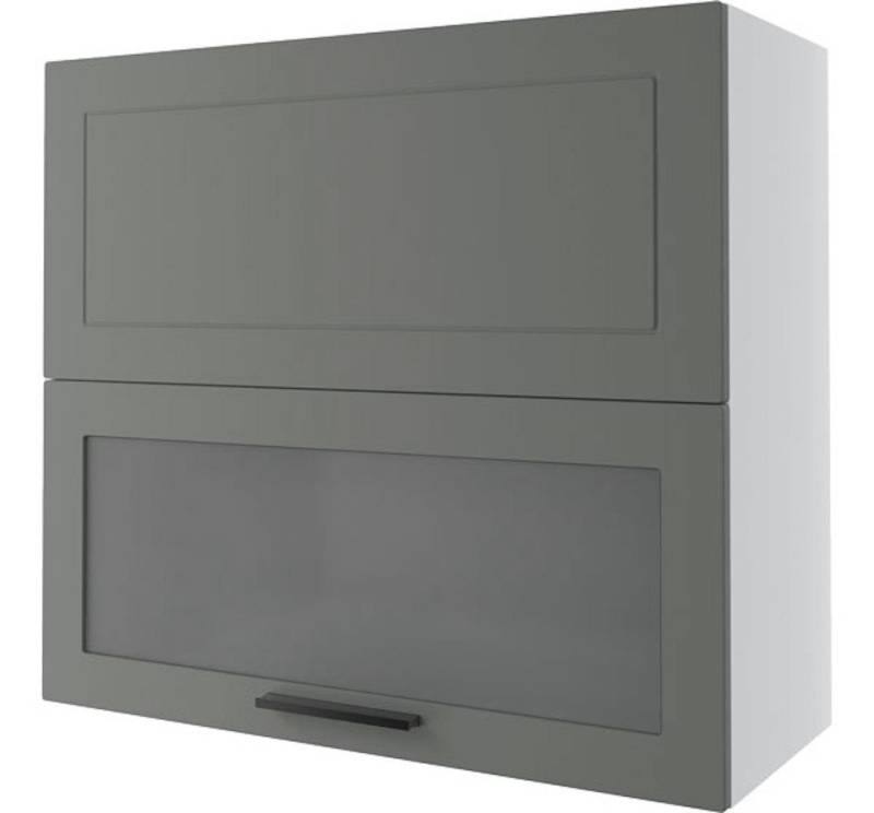 Feldmann-Wohnen Faltlifthängeschrank Kvantum (Klappenbeschläge mit Soft-Close-Funktion, 1-St., Fronten mit dekorativen Fräsungen und leicht abgerundeten Ecken) 80x32,5x72cm eiche artisan - weiß matt (Q-W8BS/80-AV) von Feldmann-Wohnen