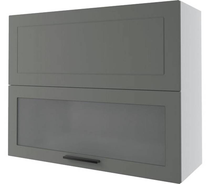 Feldmann-Wohnen Faltlifthängeschrank Kvantum (Klappenbeschläge mit Soft-Close-Funktion, 1-St., Fronten mit dekorativen Fräsungen und leicht abgerundeten Ecken) 90x32,5x72cm lava - mint matt (Q-W8BS/90-AV) von Feldmann-Wohnen