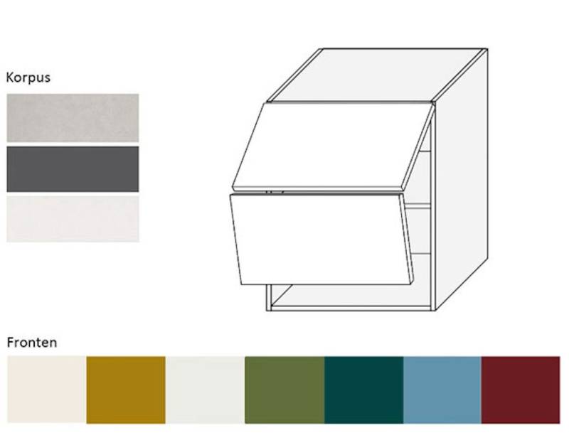 Feldmann-Wohnen Faltlifthängeschrank Rimini (1 Hochfaltklappe, 2 Einlegeböden, 1-St., moderne Optik, MDF Kasetten-Fronten, Soft-Close) 60x32,5x72cm Farbe wählbar von Feldmann-Wohnen