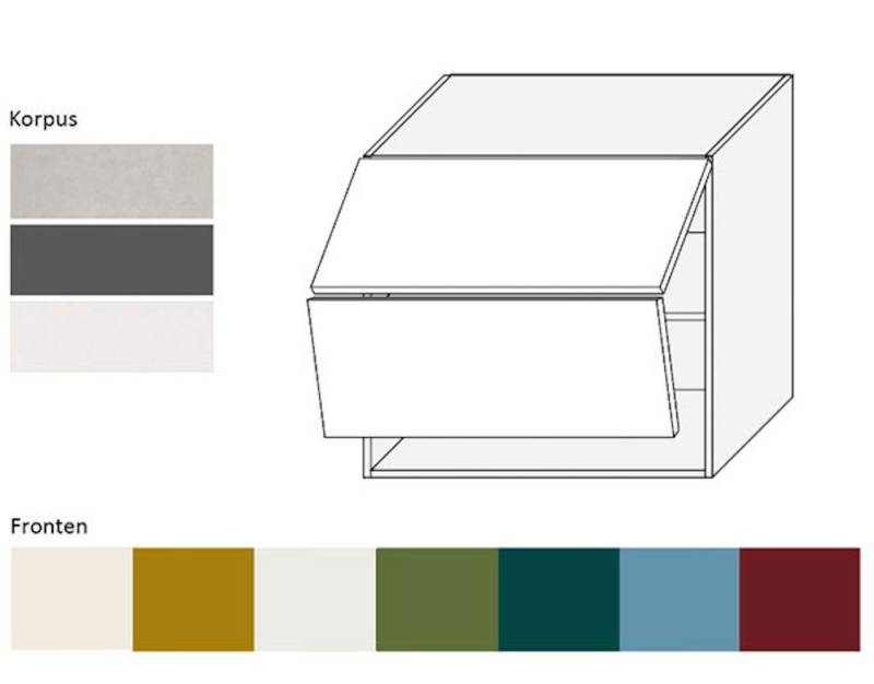 Feldmann-Wohnen Faltlifthängeschrank Rimini (1 Hochfaltklappe, 2 Einlegeböden, 1-St., moderne Optik, MDF Kasetten-Fronten, Soft-Close) 80x32,5x72cm Farbe wählbar von Feldmann-Wohnen