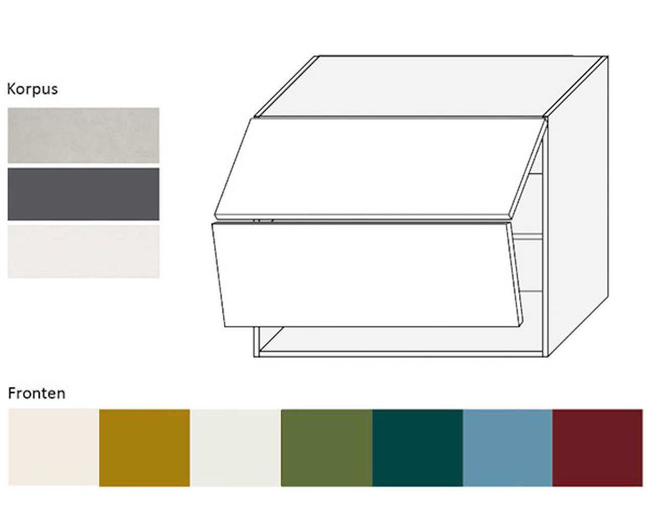 Feldmann-Wohnen Faltlifthängeschrank Rimini (1 Hochfaltklappe, 2 Einlegeböden, 1-St., moderne Optik, MDF Kasetten-Fronten, Soft-Close) 90x32,5x72cm Farbe wählbar von Feldmann-Wohnen
