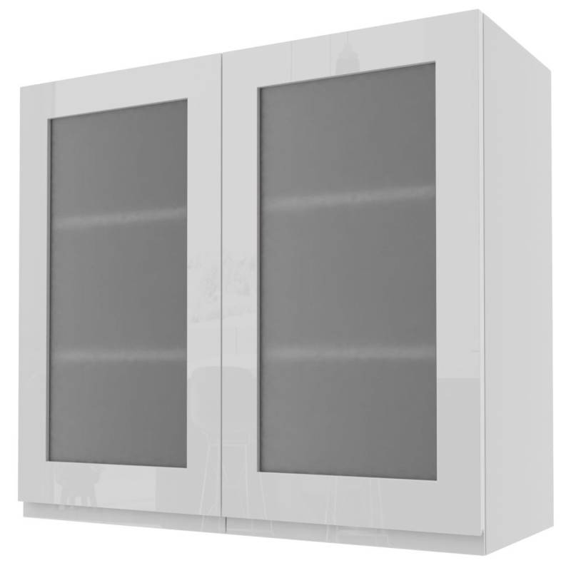 Feldmann-Wohnen Glashängeschrank Florence (Florence, 1-St) 80cm Front- und Korpusfarbe wählbar grifflos 2-türig mit Glaseinsatz von Feldmann-Wohnen