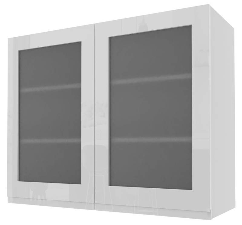 Feldmann-Wohnen Glashängeschrank Florence (Florence, 1-St) 90cm Front- und Korpusfarbe wählbar grifflos 2-türig mit Glaseinsatz von Feldmann-Wohnen