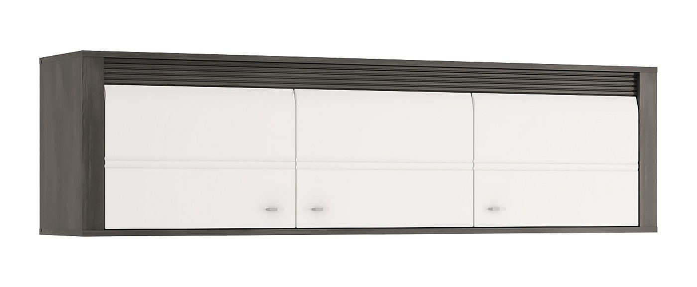 Feldmann-Wohnen Drehtürenschrank Sevilla (chromglänzende Griffe, Wandmontage, 1-St., 3 Drehtüren, 3 Einlegeböden) 176,4cm schwarzkiefer / weiß hg 3-türig von Feldmann-Wohnen