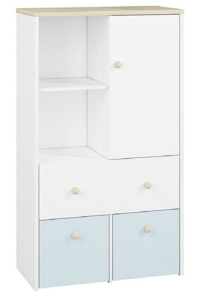 Feldmann-Wohnen Highboard ELMO (Hochkommode, Kommode), B/T/H: 82 cm x 40 cm x 141 cm - Farbabsetzung wählbar von Feldmann-Wohnen