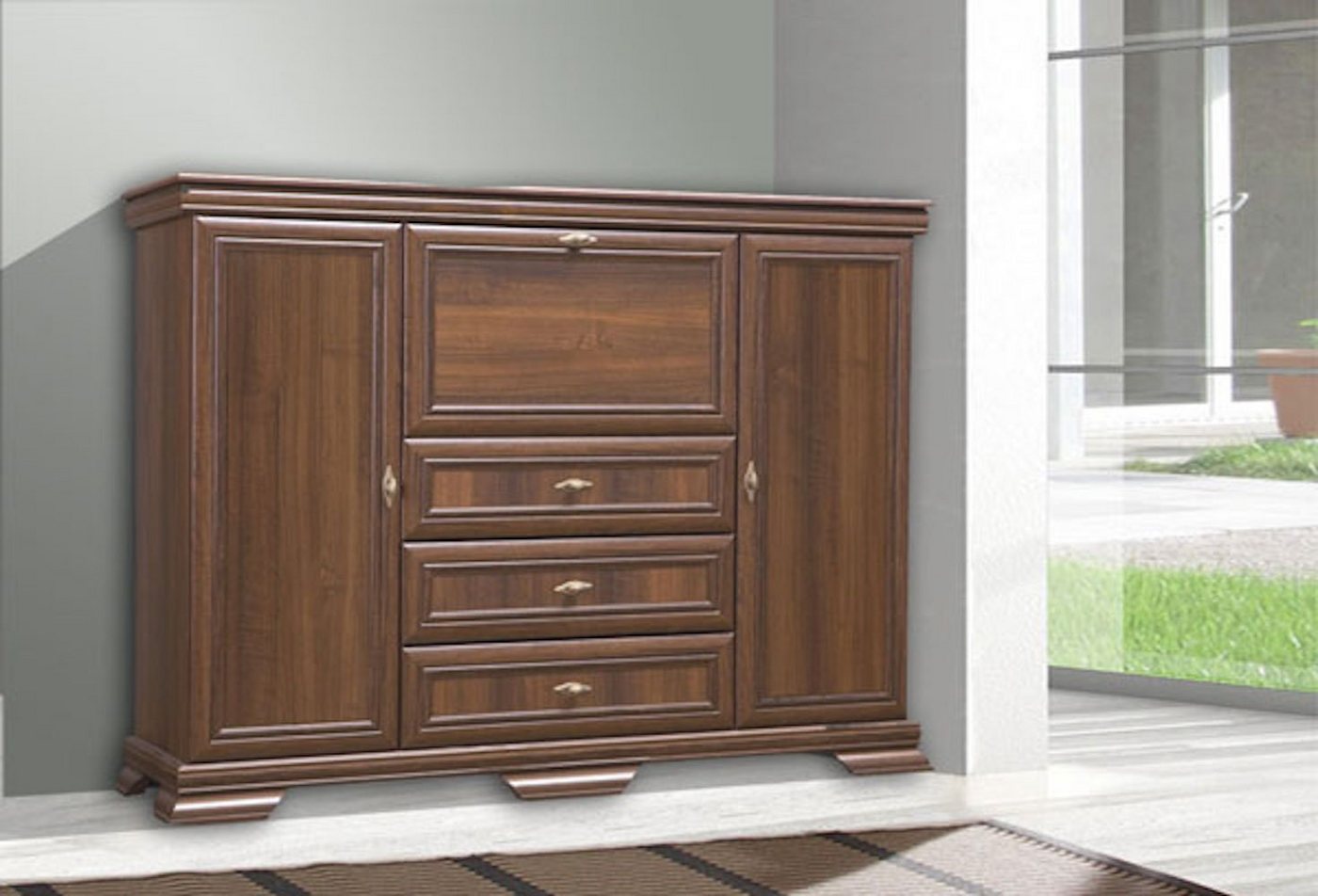 Feldmann-Wohnen Highboard Kora (2 St), 158cm 3-türig mit 3 Schubkästen samoa King rustikal Feldmann-Wohnen Highboard Kora (2 St), 158cm 3-türig mit 3 Schubkästen samoa King rustikal von Feldmann-Wohnen