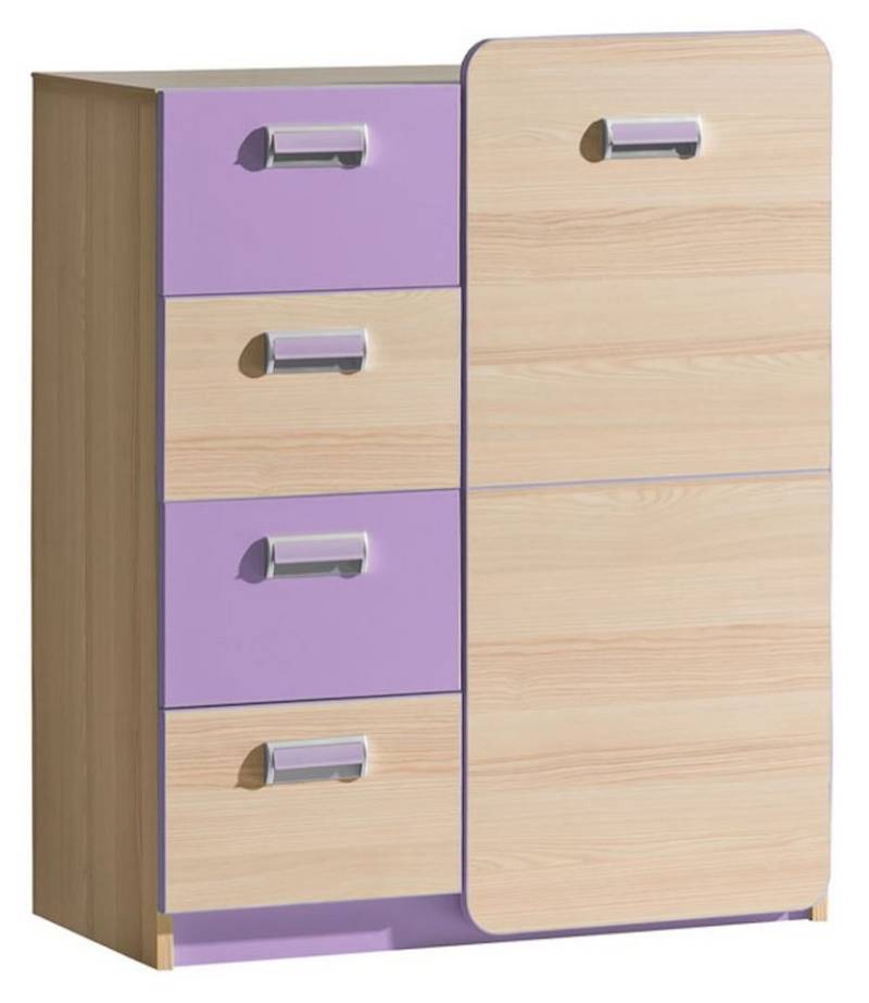 Feldmann-Wohnen Highboard Loreto (1 St), 80cm 1-türig Esche Coimbra / violett von Feldmann-Wohnen