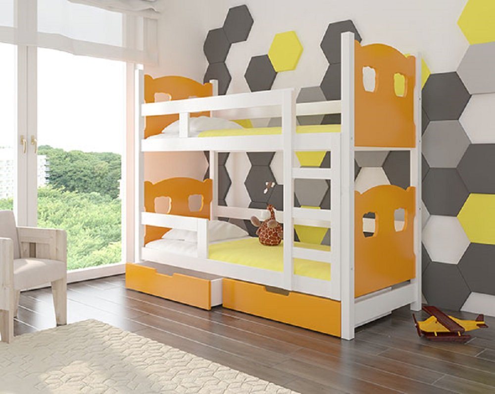 Feldmann-Wohnen Hochbett MARABA (Etagenbett mit 2 Schlafgelegenheiten) Farbe wählbar von Feldmann-Wohnen