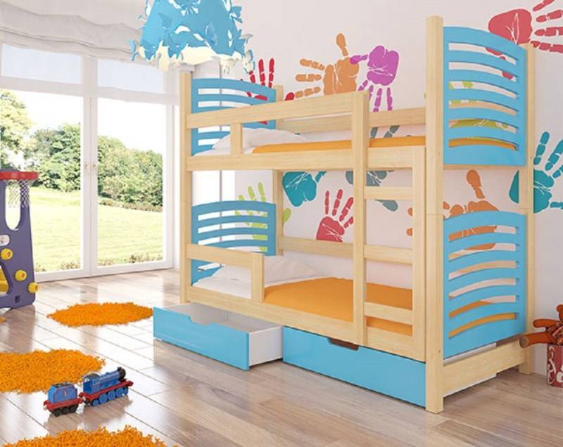 Feldmann-Wohnen Hochbett OSUNA (Etagenbett mit 2 Schlafgelegenheiten) Farbe wählbar von Feldmann-Wohnen