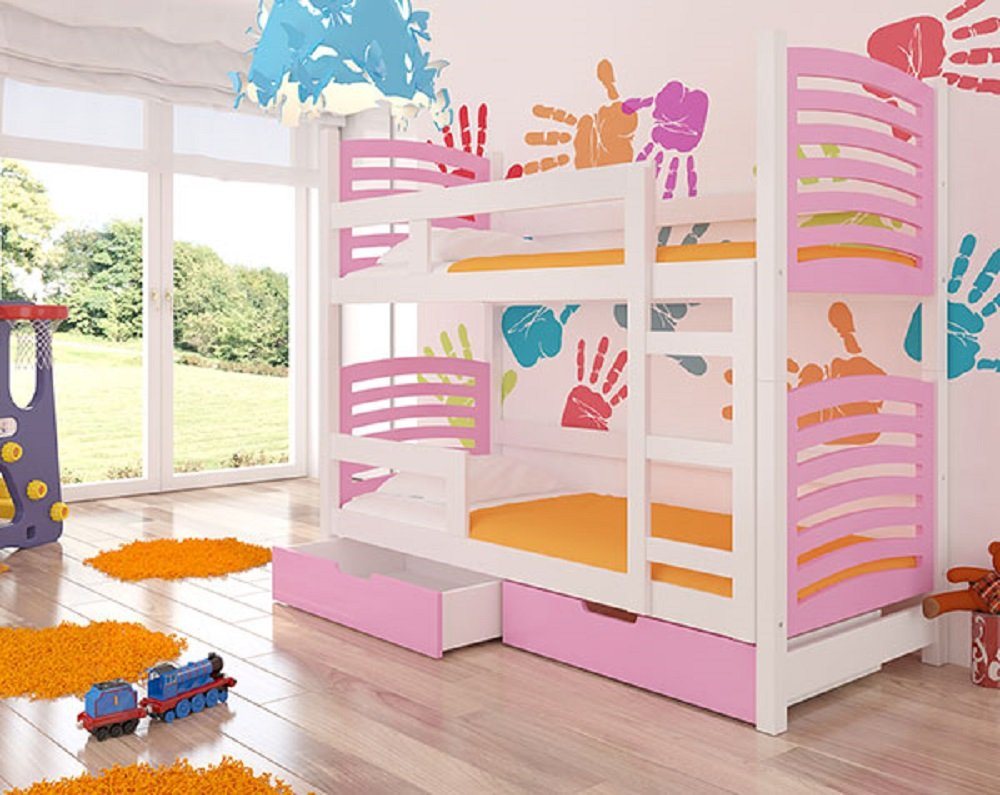 Feldmann-Wohnen Hochbett OSUNA (Etagenbett mit 2 Schlafgelegenheiten) Farbe wählbar von Feldmann-Wohnen