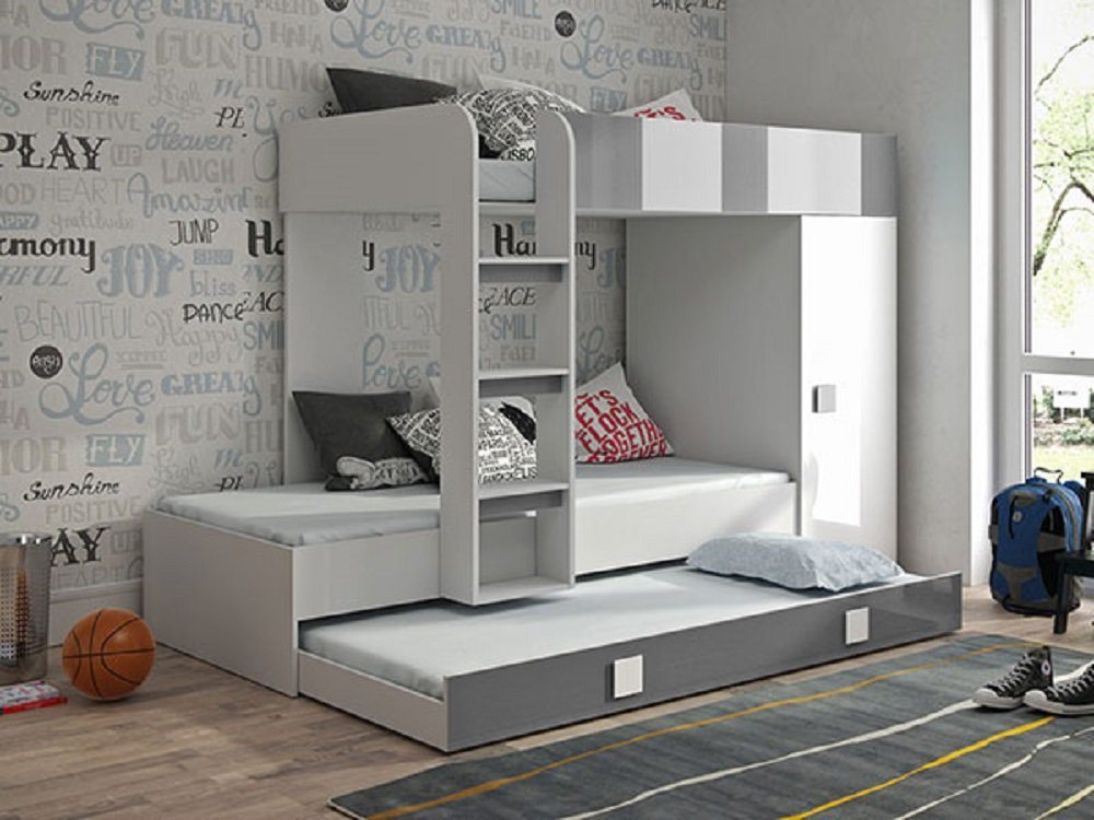 Feldmann-Wohnen Hochbett TOLEDO 2 (Etagenbett mit Kleiderschrank) Farbe wählbar von Feldmann-Wohnen