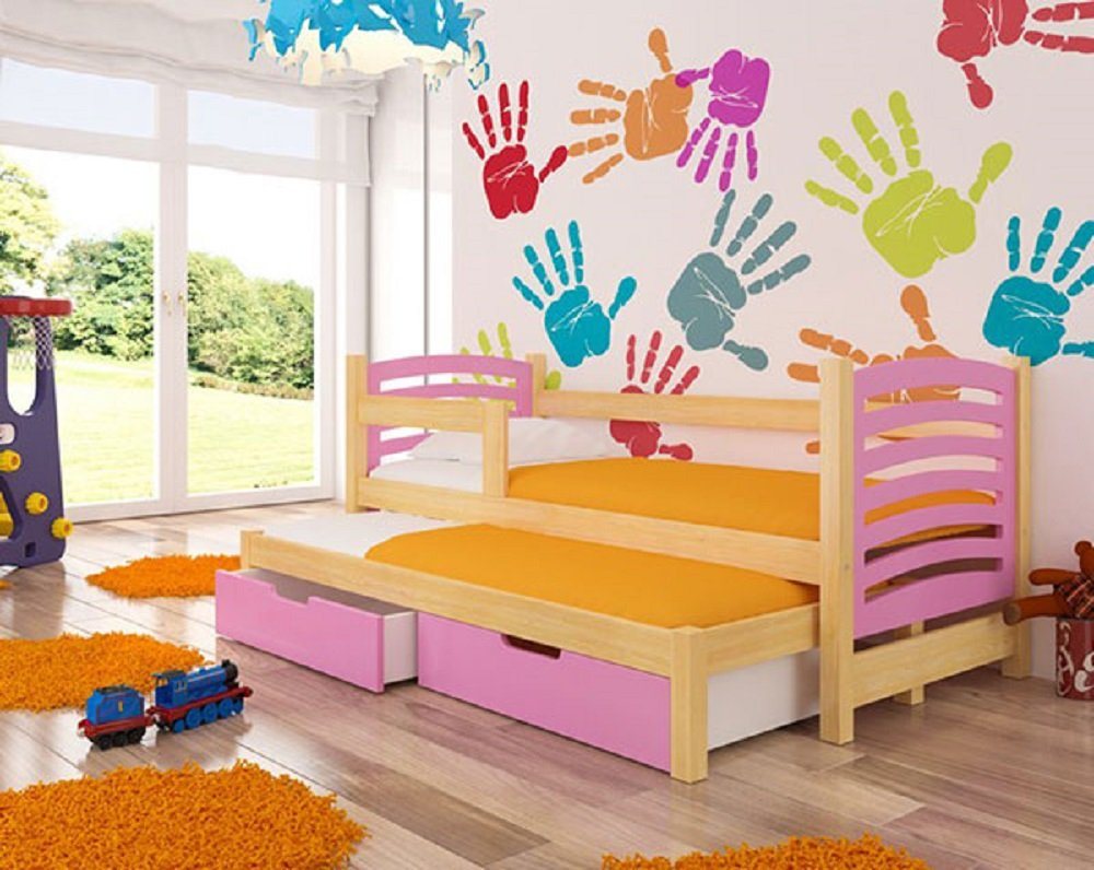 Kinderbett AVILA (mit 2 Schlafgelegenheiten), Farbe wählbar von Feldmann-Wohnen