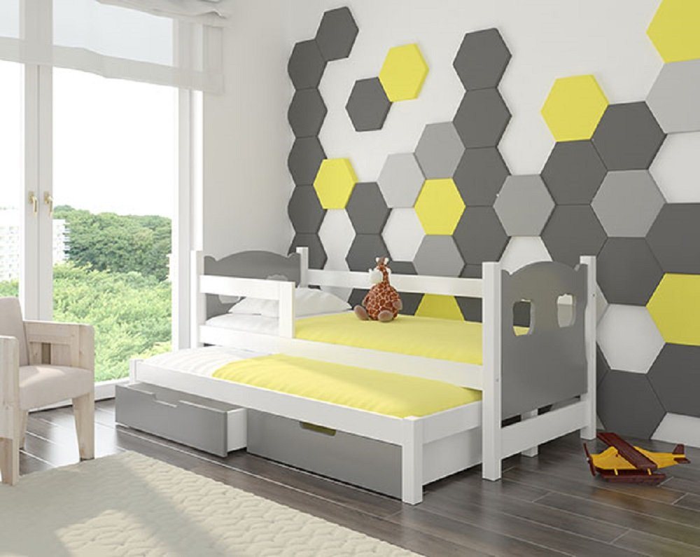 Feldmann-Wohnen Kinderbett CAMPOS (mit 2 Schlafgelegenheiten), Farbe wählbar von Feldmann-Wohnen