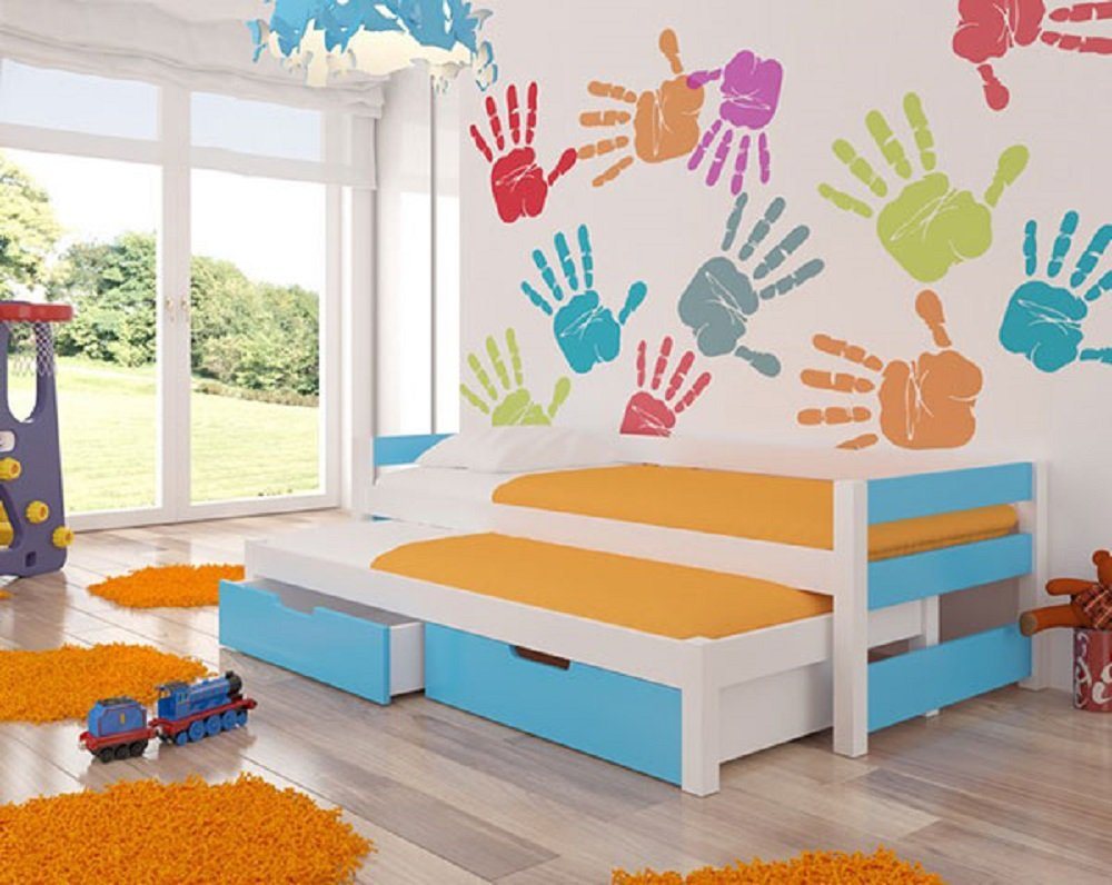 Feldmann-Wohnen Kinderbett FRAGA (mit 2 Schlafgelegenheiten), Farbe wählbar von Feldmann-Wohnen
