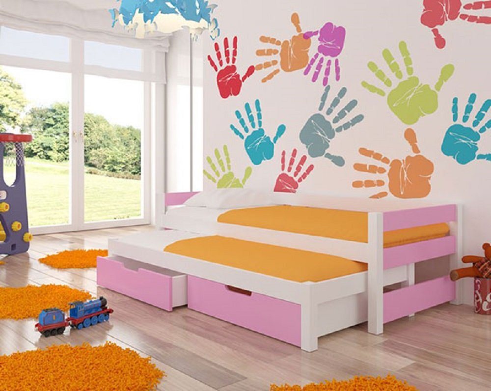 Kinderbett FRAGA (mit 2 Schlafgelegenheiten), Farbe wählbar von Feldmann-Wohnen