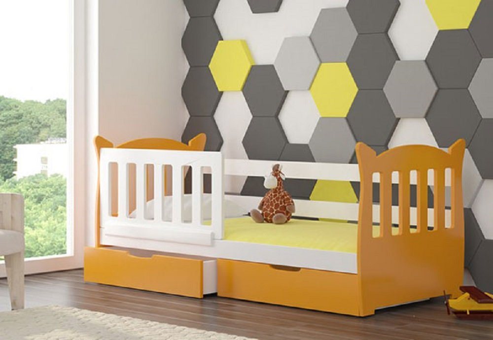 Feldmann-Wohnen Kinderbett LENA (mit 2 Schubladen), Farbe wählbar von Feldmann-Wohnen