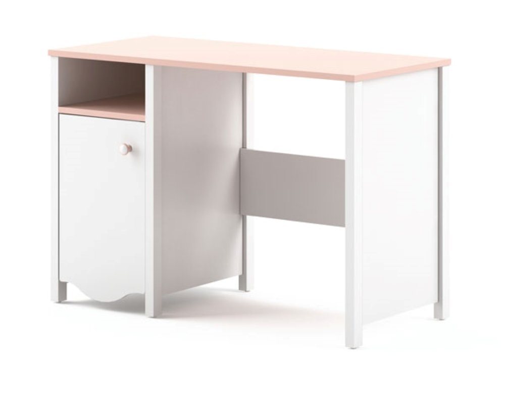 Feldmann-Wohnen Schreibtisch Mia (Mia, 1-St., Schreibtisch mit 1 Drehtür), 110cm weiß / rosa 1-türig von Feldmann-Wohnen