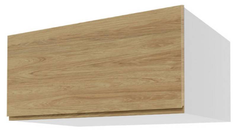 Feldmann-Wohnen Klapphängeschrank Arezzo (1-St) 90x59x36cm grifflos weiß - Hickory Natur (AZ-W6B/90) von Feldmann-Wohnen