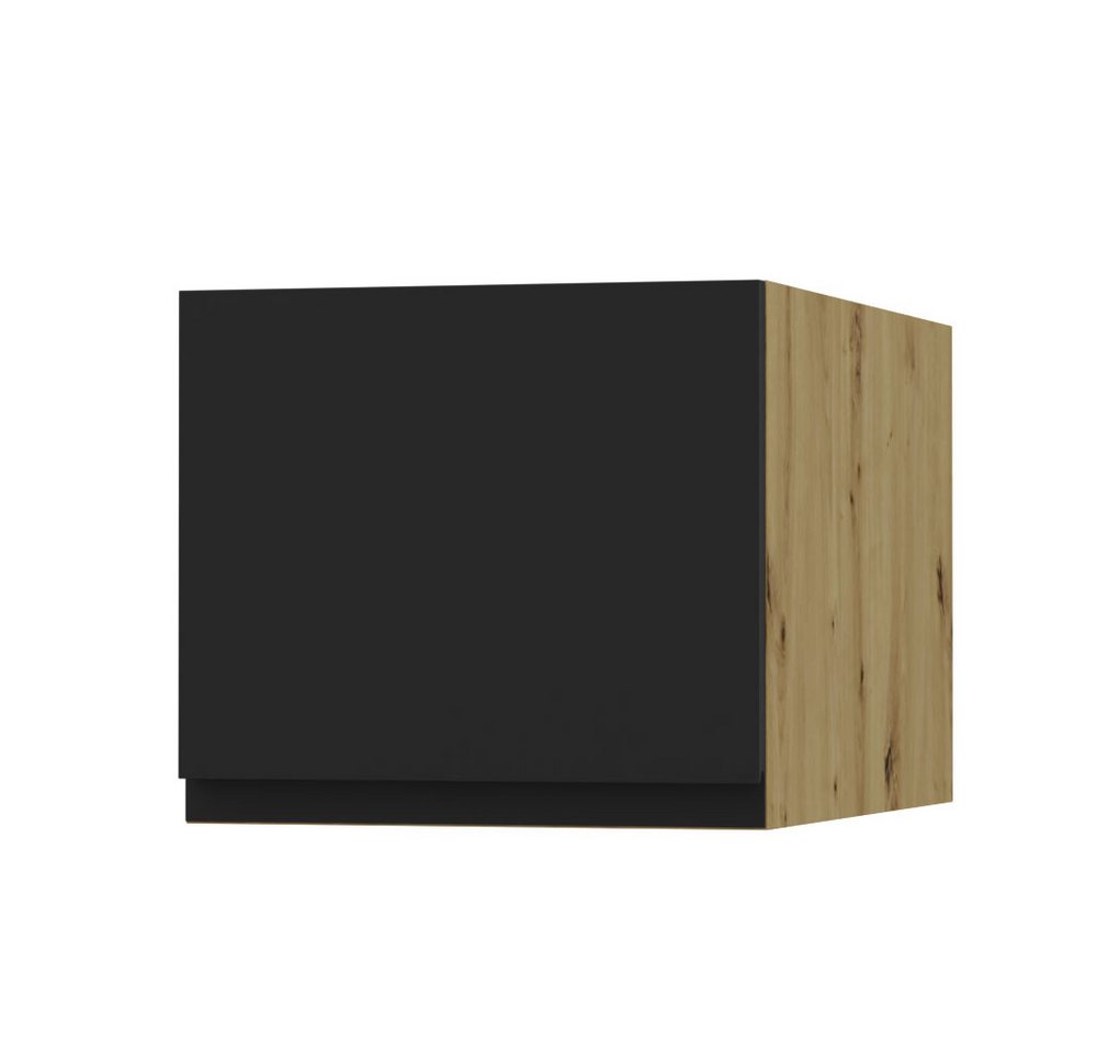 Feldmann-Wohnen Klapphängeschrank Avellino (W6B/40, Klapphängeschrank mit Gasdruckdämpfer, 1-St., moderne Optik, Acrylfronten, Griffmulden) 40x59x36cm grifflos Eiche Artisan - schwarz Acryl matt (AV-W6B/40) von Feldmann-Wohnen