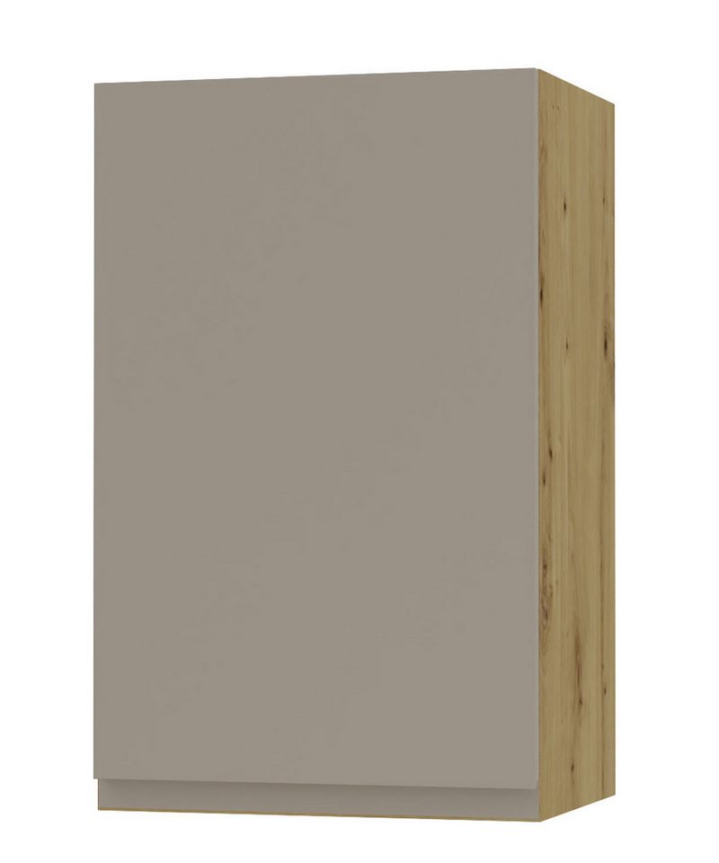 Feldmann-Wohnen Klapphängeschrank Avellino (W2/45, 1-türig, 2 Einlegeböden, 1-St., moderne Optik, Acrylfronten, Griffmulden) 45x32,5x72cm grifflos Eiche Artisan - stone grey Acryl matt (AV-W2/45) von Feldmann-Wohnen