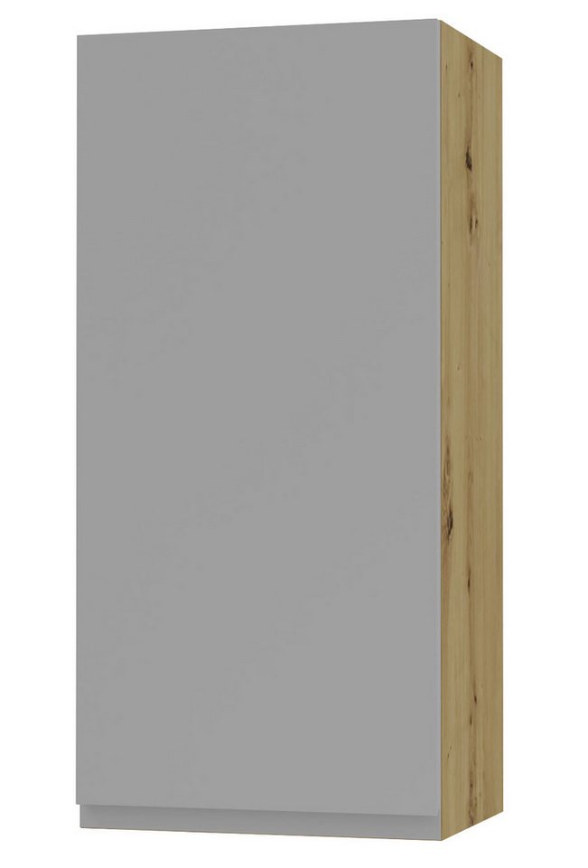 Feldmann-Wohnen Klapphängeschrank Avellino (W4/45, 1-türig, 3 Einlegeböden, 1-St., moderne Optik, Acrylfronten, Griffmulden) 45x32,5x96cm grifflos Eiche Artisan - dust grey Acryl matt (AV-W4/45) von Feldmann-Wohnen