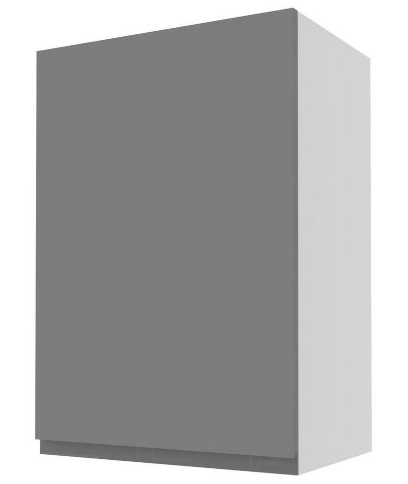 Feldmann-Wohnen Klapphängeschrank Avellino (W2/50, 1-türig, 2 Einlegeböden, 1-St., moderne Optik, Acrylfronten, Griffmulden) 50x32,5x72cm grifflos Eiche Artisan - stone grey Acryl matt (AV-W2/50) von Feldmann-Wohnen