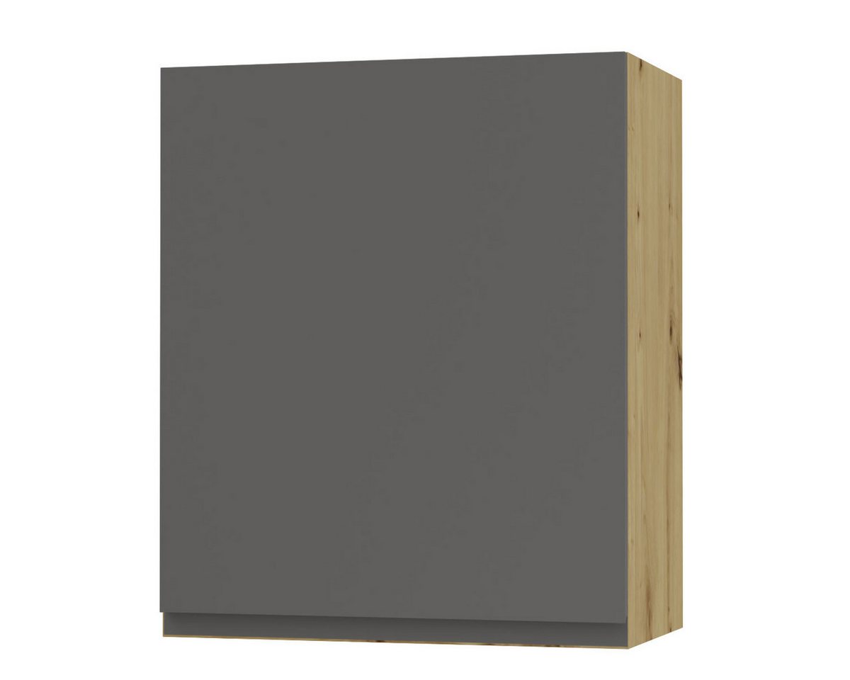 Feldmann-Wohnen Klapphängeschrank Avellino (W2/60, 1-türig, 2 Einlegeböden, 1-St., moderne Optik, Acrylfronten, Griffmulden) 60x32,5x72cm grifflos Eiche Artisan - graphit Acryl lava (AV-W2/60) von Feldmann-Wohnen