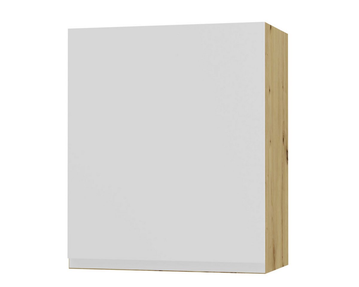 Feldmann-Wohnen Klapphängeschrank Avellino (W2/60, 1-türig, 2 Einlegeböden, 1-St., moderne Optik, Acrylfronten, Griffmulden) 60x32,5x72cm grifflos Eiche Artisan - weiß Acryl matt (AV-W2/60) von Feldmann-Wohnen
